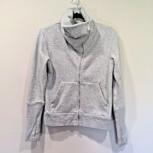 Ugg Womens Size XS Cowl Neck Asymmetrical Full Zip Long Sleeve Gray